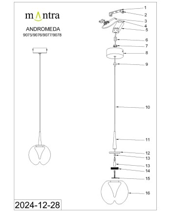 ANDRÓMEDA * COLGANTE 1L - BASE ORO - CRISTAL CROME 8939